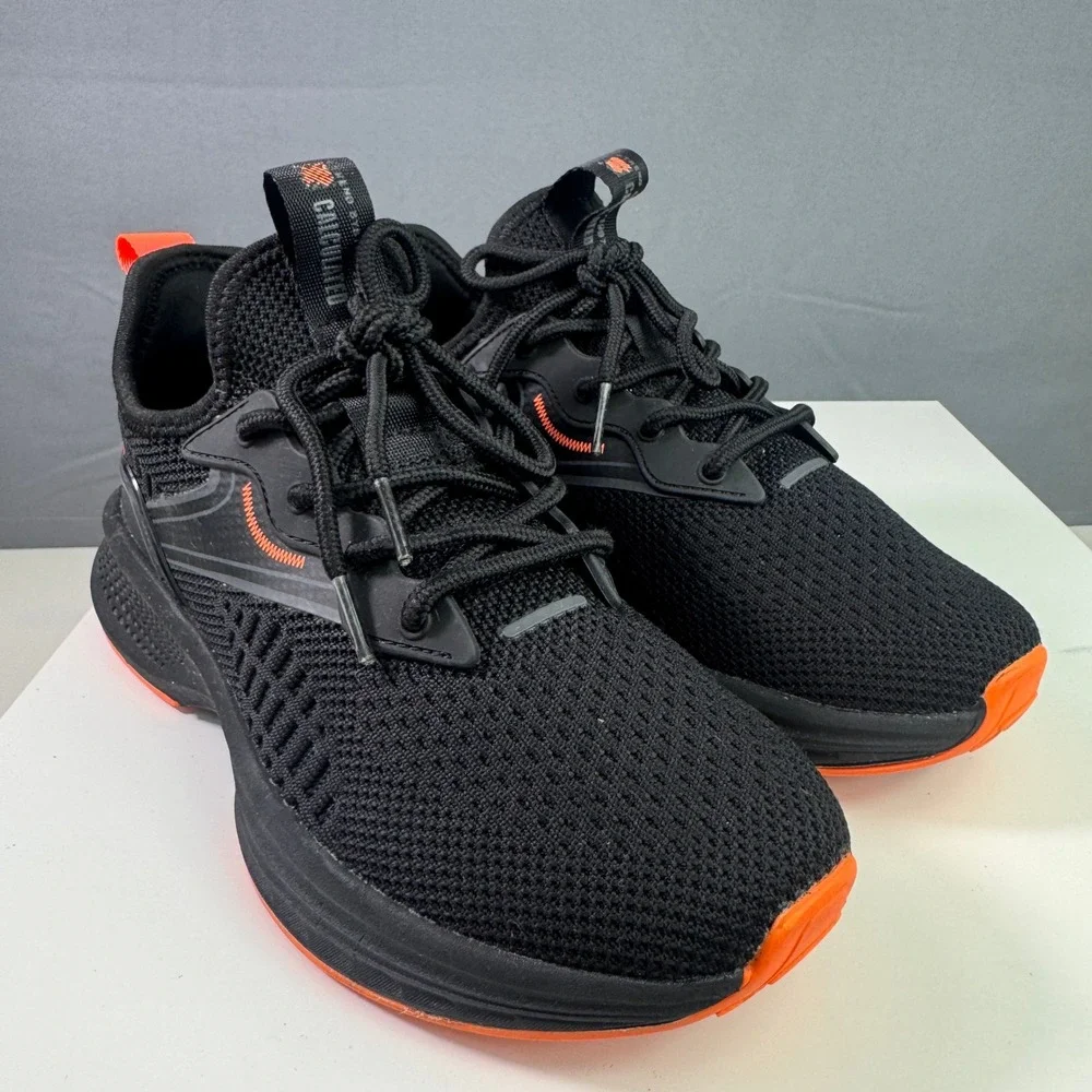 BAAS PLOA Mens Size 5.5 Black Orange Athletic Trail Running Shoes Sneakers